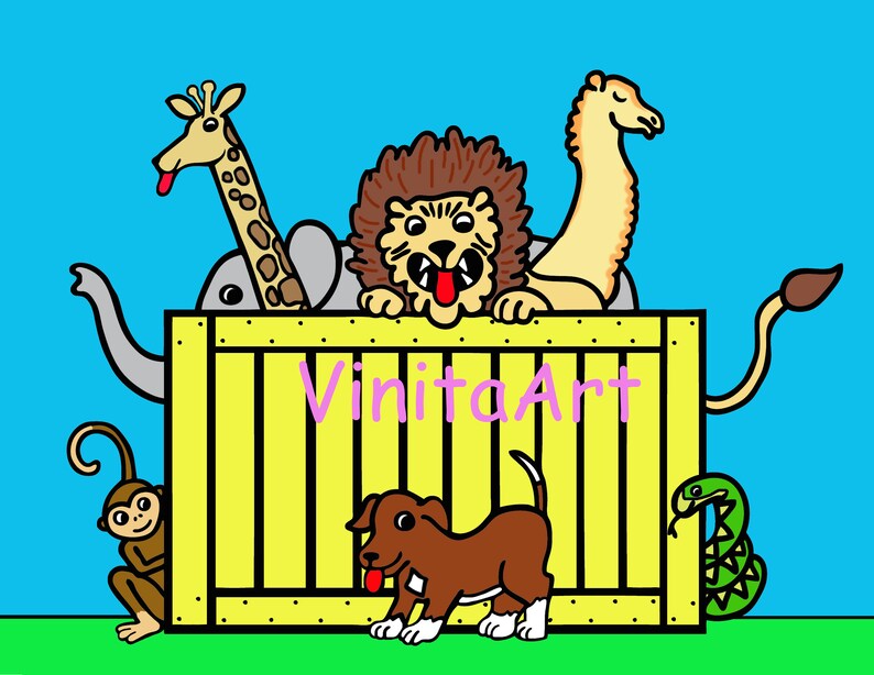 dear zoo storybook clip art printable coloring pages etsy