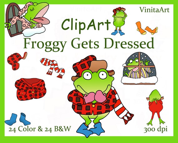 Froggy gets dressed storybook clipart Printables digital | Etsy