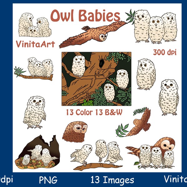 Owl Babies,story book clip art, digital download,printable, Digital Stamps