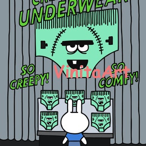 Halloween Clipart, Creepy Pair of Underwear Clipart, Printable, Digital