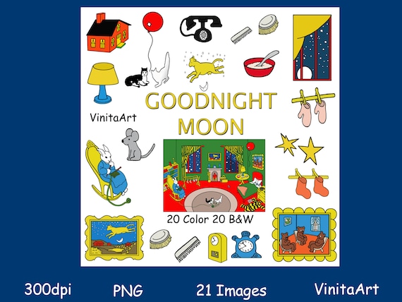 Goodnight Moon Storybook Clip Art - Il 570xN.3416268282 Acqf