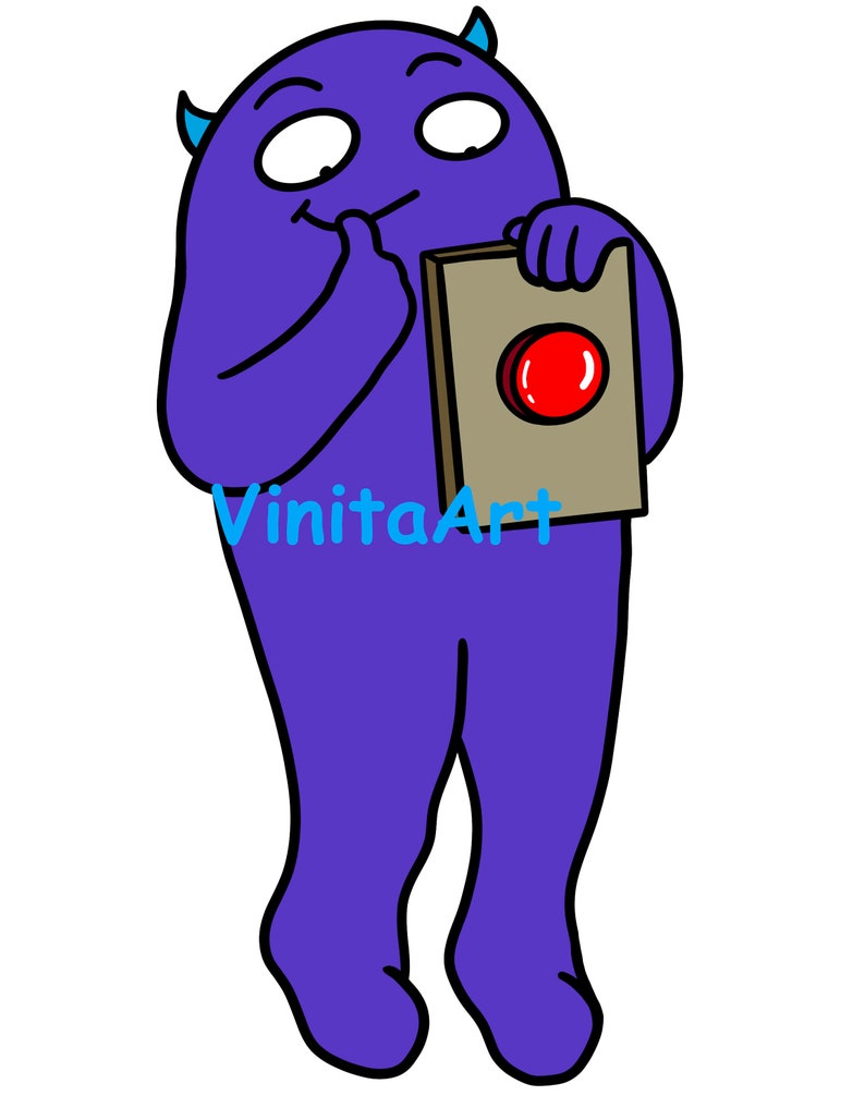 Halloween Clipart monstre Dont Push The Button clipart de Etsy France