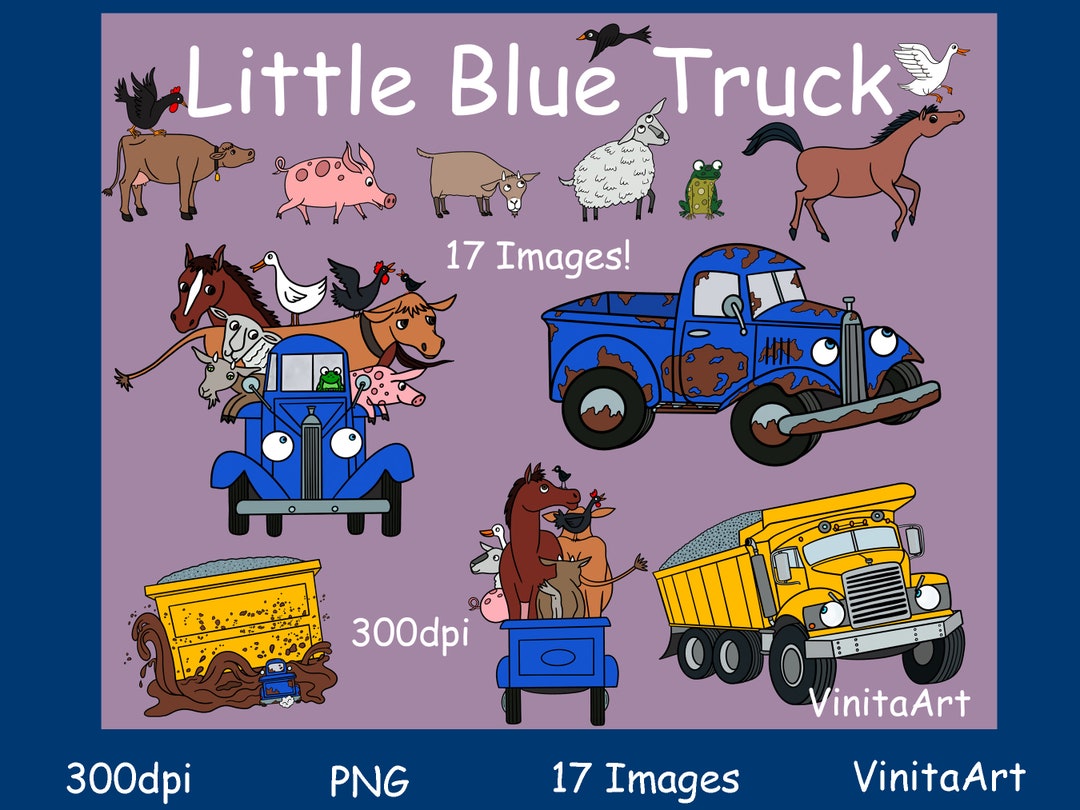 Little Blue Truck, Storybook Clipart, Digital Download, Printable