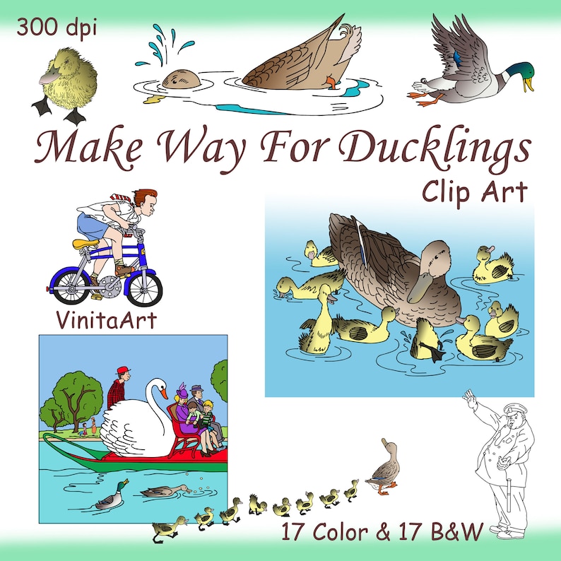 Make Way for Ducklings Storybook Clip Art Digital Download - Etsy