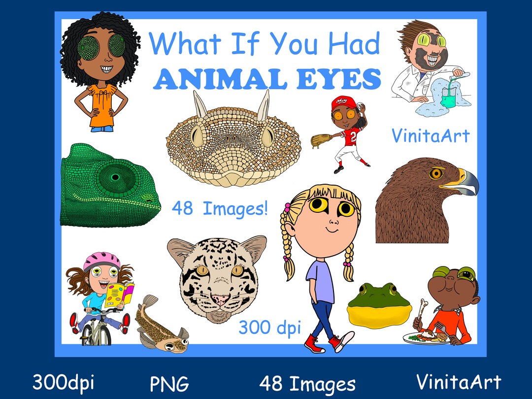 What If You Had Animal Eyes Storybook Clipart, Digital Download, Animal
