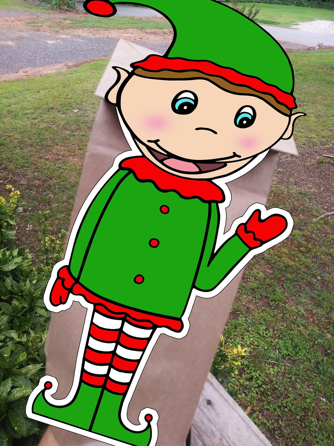 Elf Paper Bag Puppet Template Digital Download Printable Etsy Australia