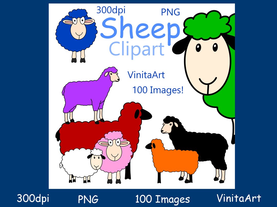 Sheep Clipart, Digital Download, Printable, 100 Images - Etsy