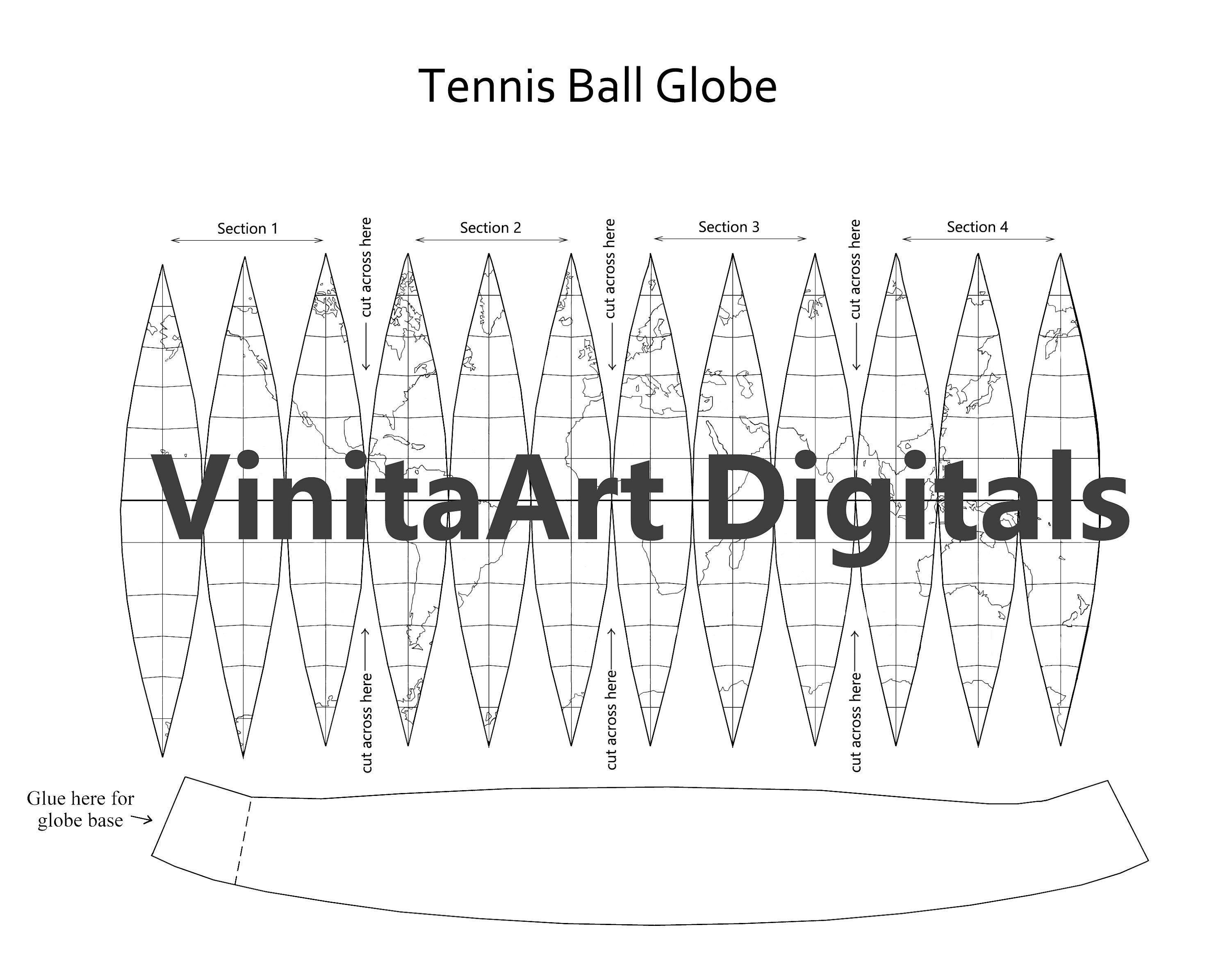 Plate Tectonics Tennis Ball Globe Template Digital Download Etsy