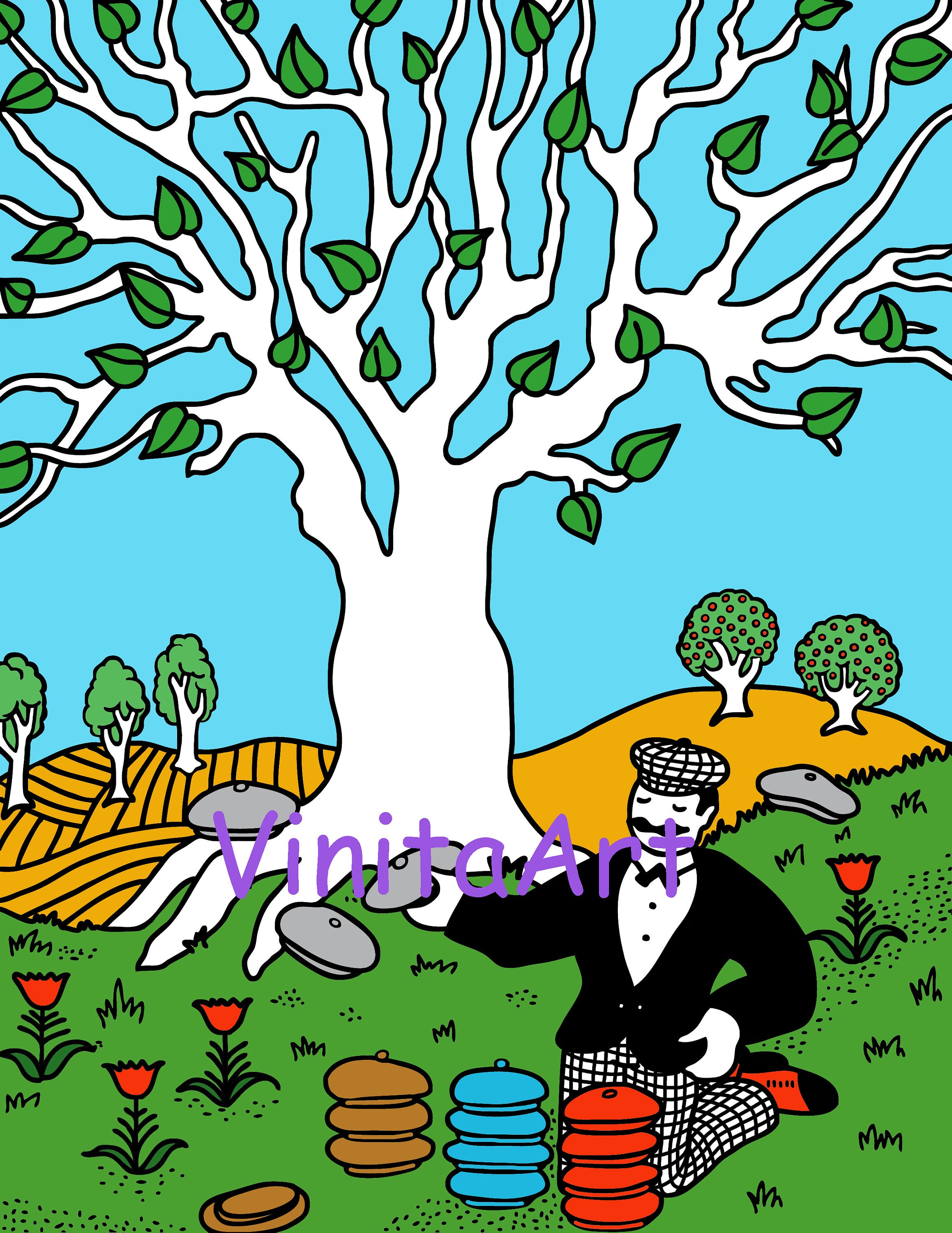 Caps for Sale Story Book Clip Art Downloadable Digital Etsy