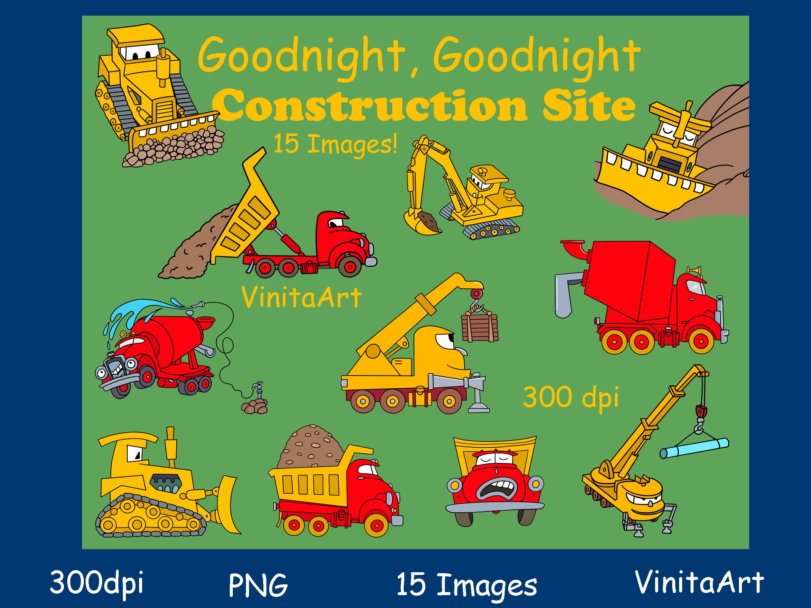 Goodnight Goodnight Construction Site. Storybook Clipart - Etsy Goodnight Goodnight Construction Site. Storybook Clipart - Etsy