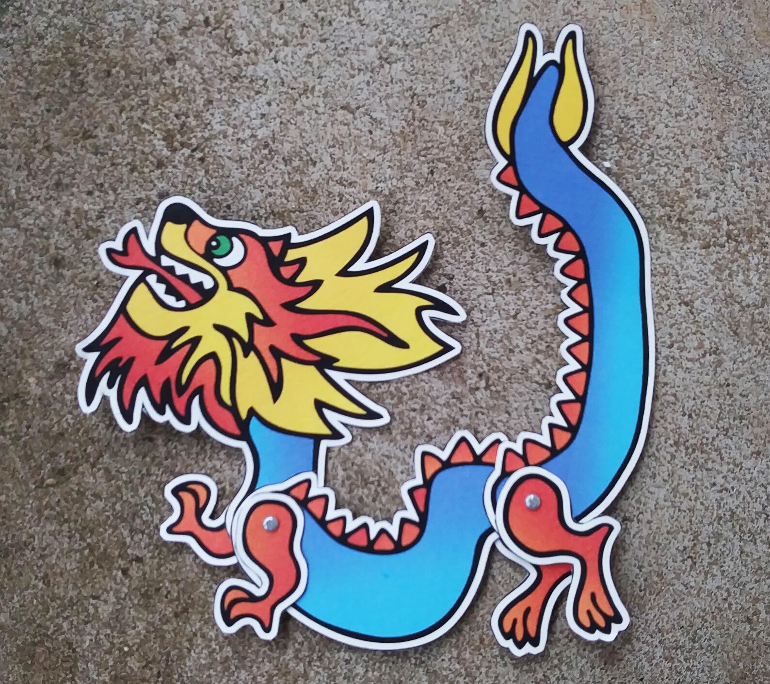 Chinese Dragon Split Pin Craft Printable Articulated Paper Etsy