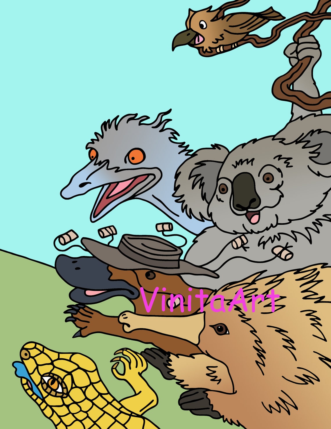 Wombat Stew Storybook Clip Art Dingo Emu Digital Stamps | Etsy