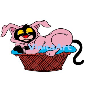 Bedtime For Bad Kitty, storybook clipart, printable, digital download image 6