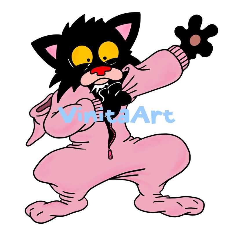 Bedtime For Bad Kitty, storybook clipart, printable, digital download image 4