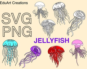 Jellyfish SVG File Medusa Svg Jellyfish Clipart Ocean animals Svg Nautical Svg Jellyfish Files for Cricut Sea