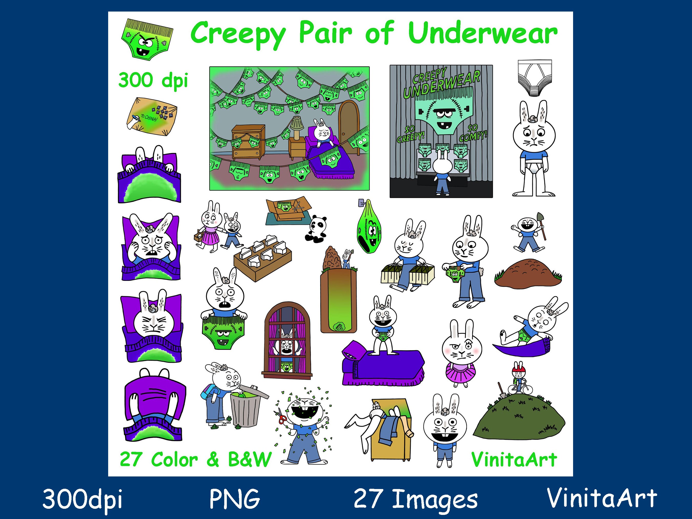 Creepy pair of underwear coloring page