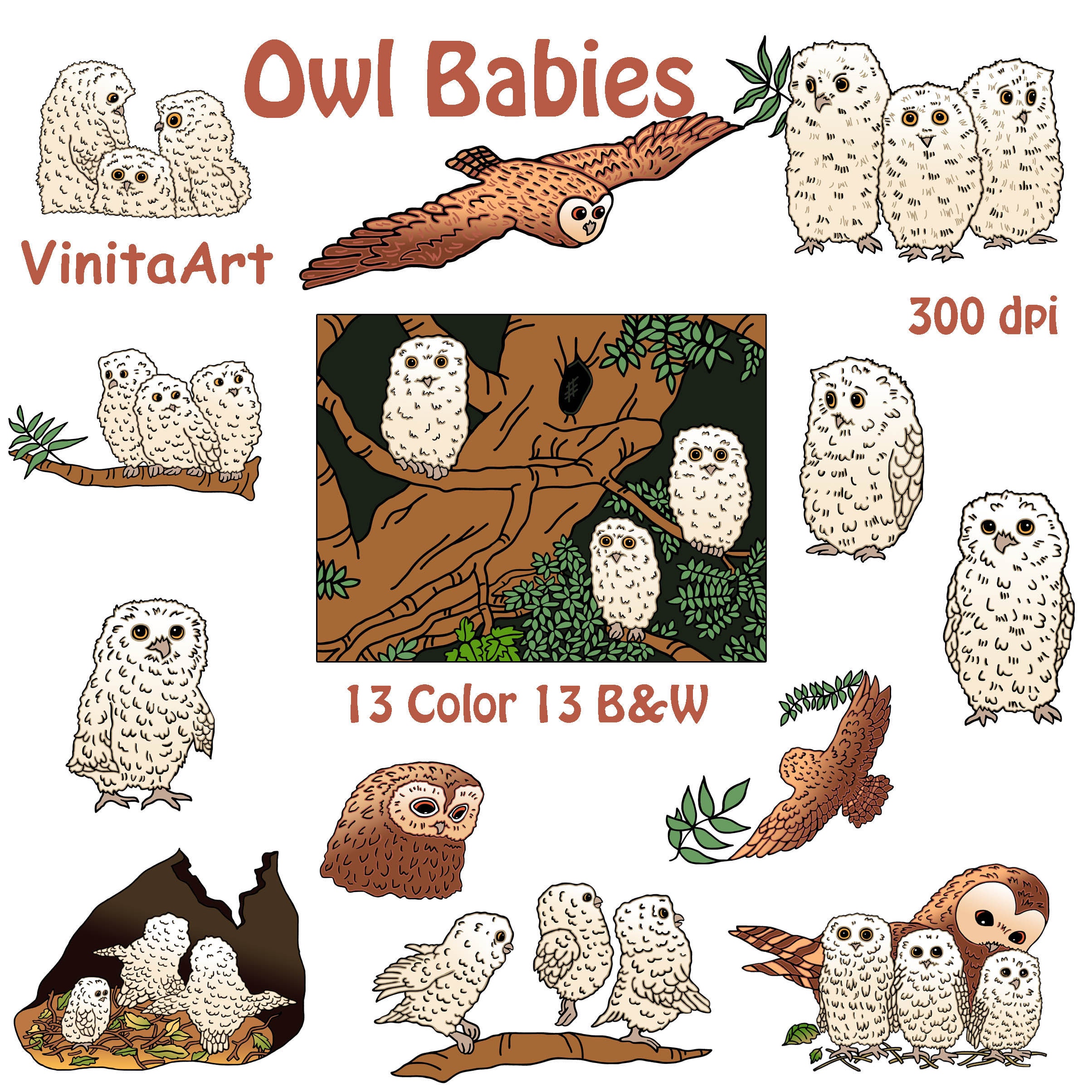 Owl Babiesstory Book Clip Art Digital Downloadprintable - Etsy Australia
