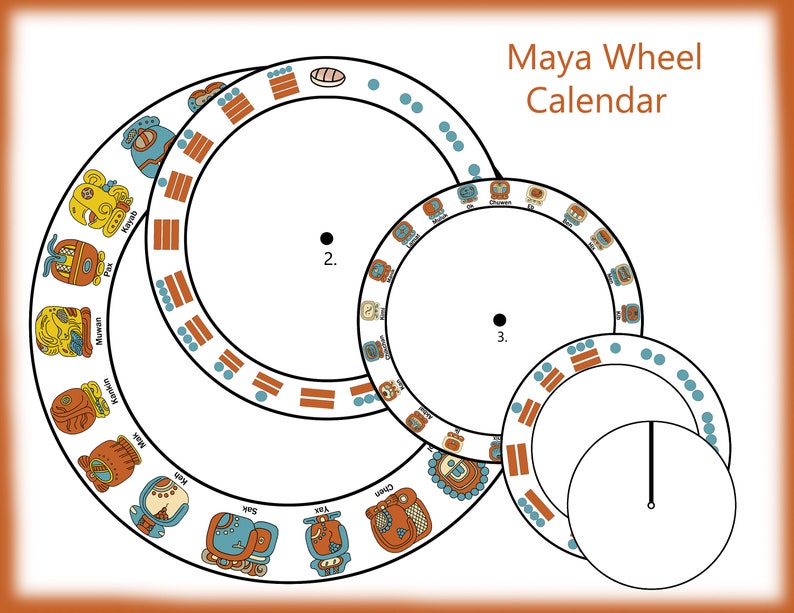 Maya Calendar Template Make Your Own Working Maya Wheel Etsy