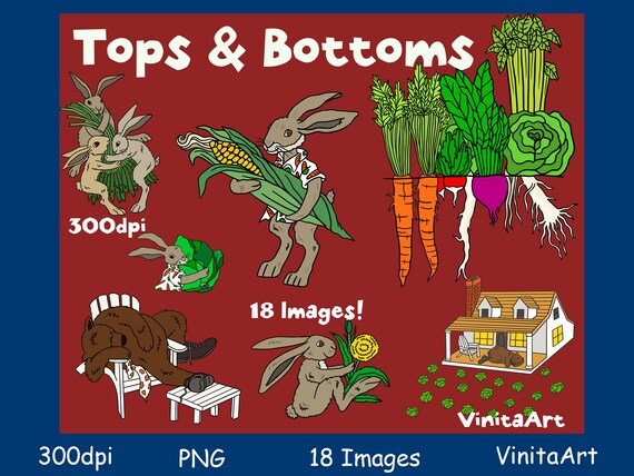 Tops And Bottoms Storybook Clipart Digital Download Etsy Hong Kong