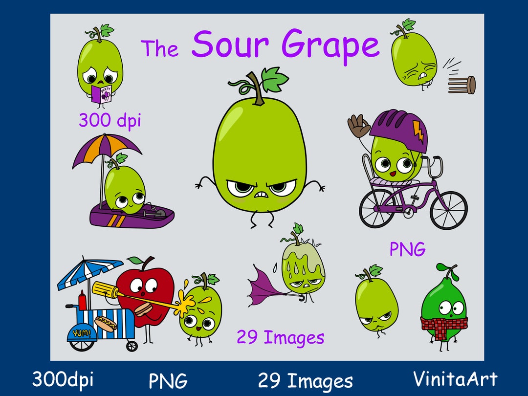 The Sour Grape Storybook Clipart, Digital Download, Printable, Coloring ...