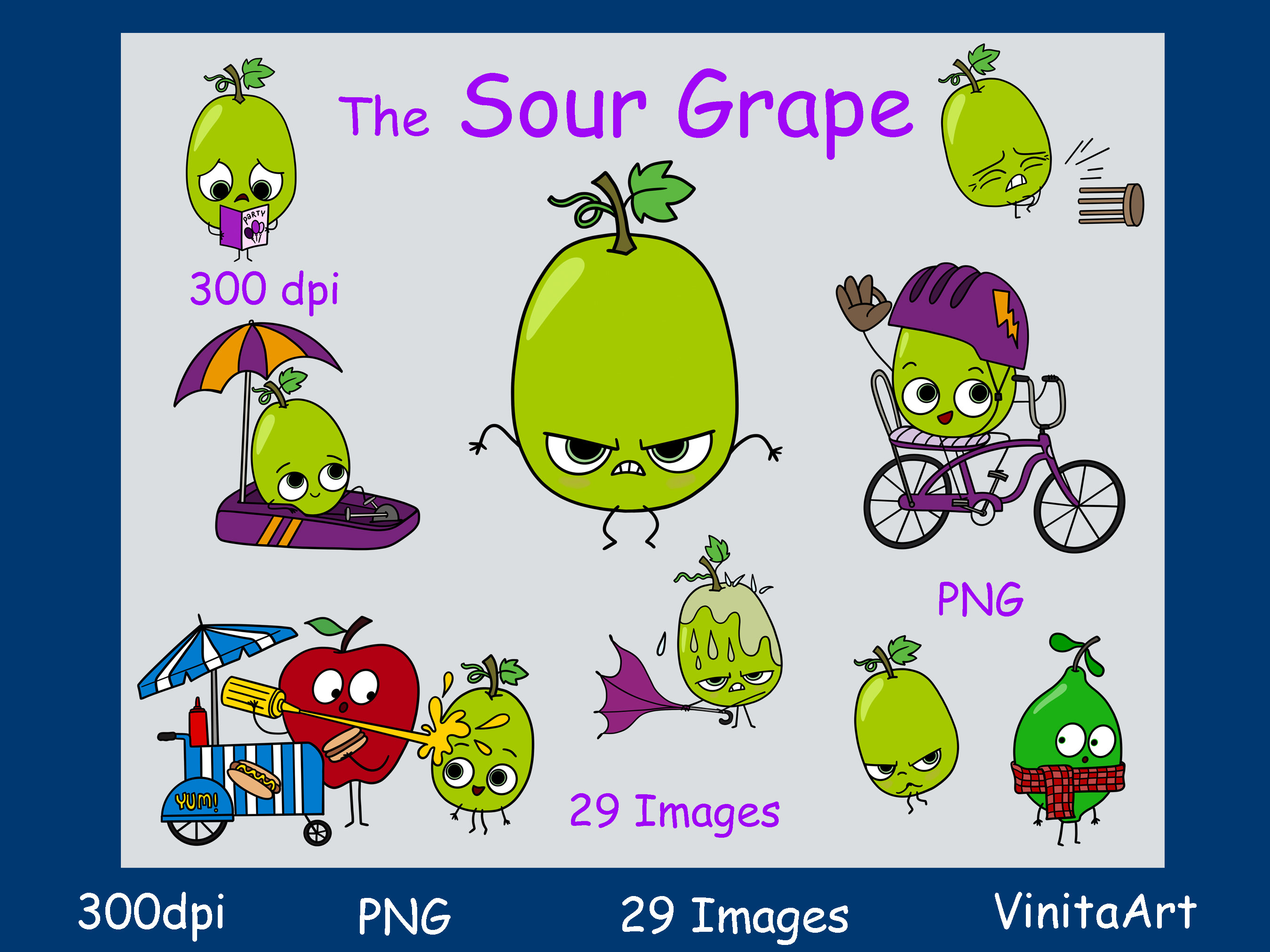 The Sour Grape Storybook Clipart Digital Download Printable Etsy