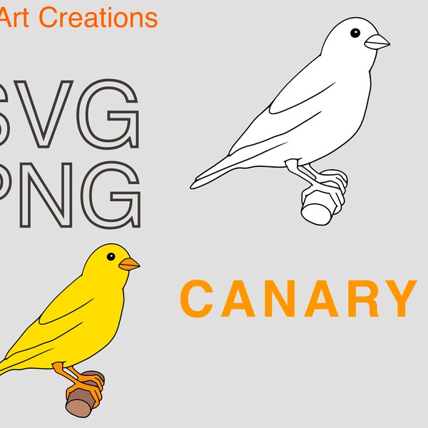 Canary SVG, bird ,Canary PNG, Vibrant Bird, Digital Illustrations , Instant Download , cricut