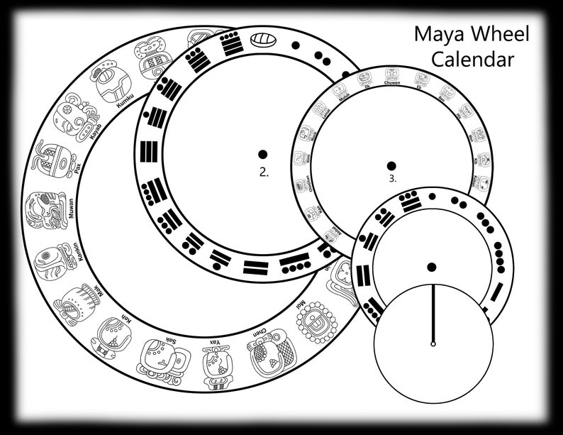 Maya Calendar Template Make Your Own Working Maya Wheel Etsy