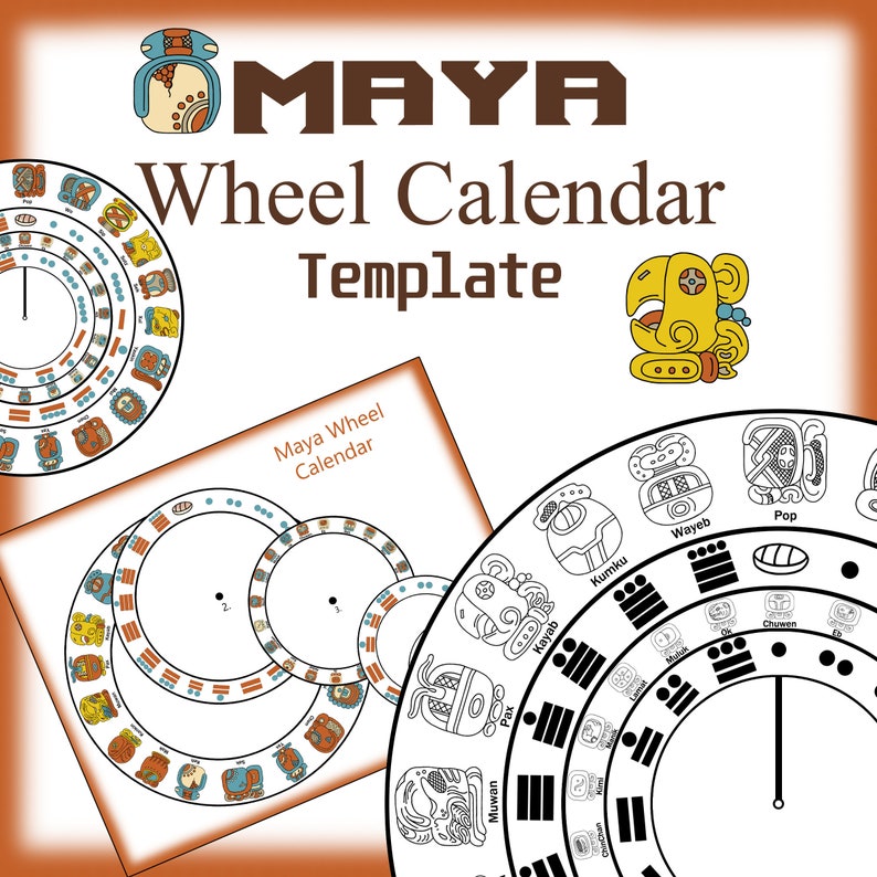 Maya Calendar Template Make Your Own Working Maya Wheel Etsy