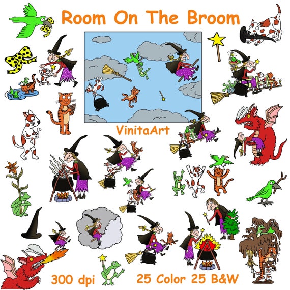 Room On The Broom Story Book Clip Art Sequenced Images Halloween Witch Children S Story Teacher Resource Bulletin Board