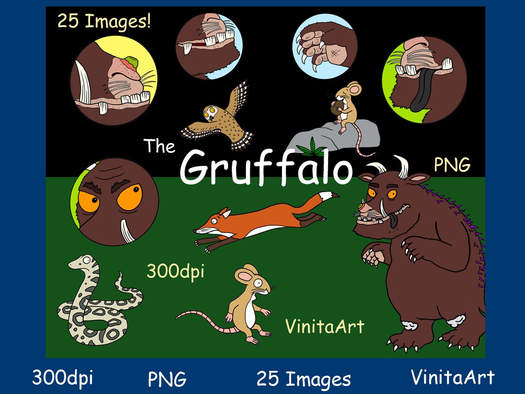 The Gruffalo Storybook Clipart Digital Download Printables Etsy Israel