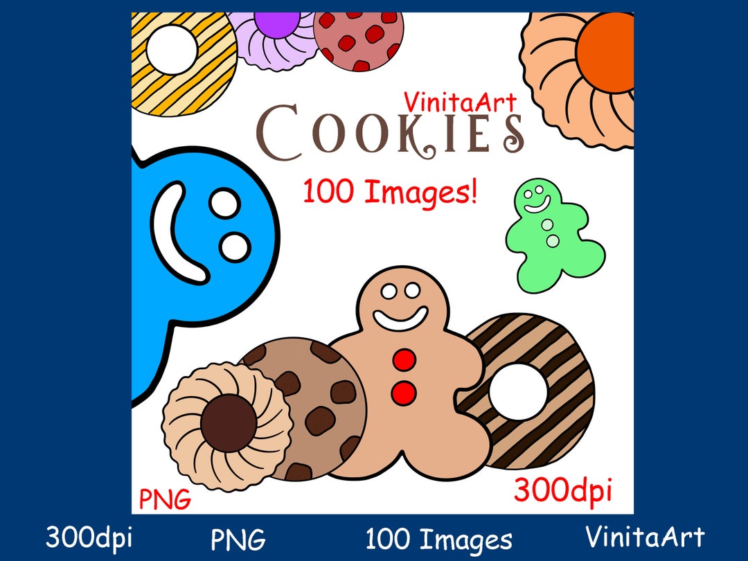 Cookie Clipart, Cookies, Digital Download, Printables, Coloring Pages ...