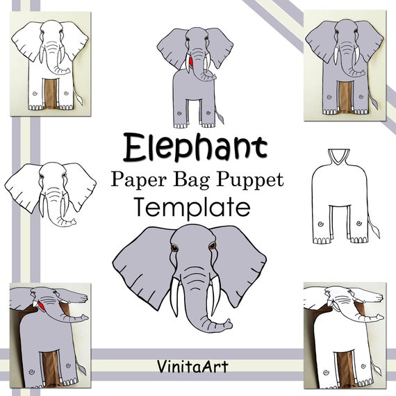Elephant Paper Bag Puppet Paper Craft Finger Puppet Kid - Etsy Sweden