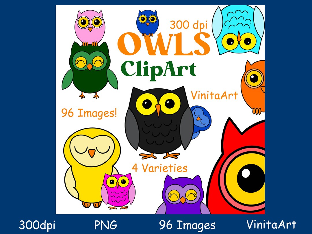 Owls Clipart, Digital Download, Printable, Commercial Use, PNG Owl Clipart - Etsy