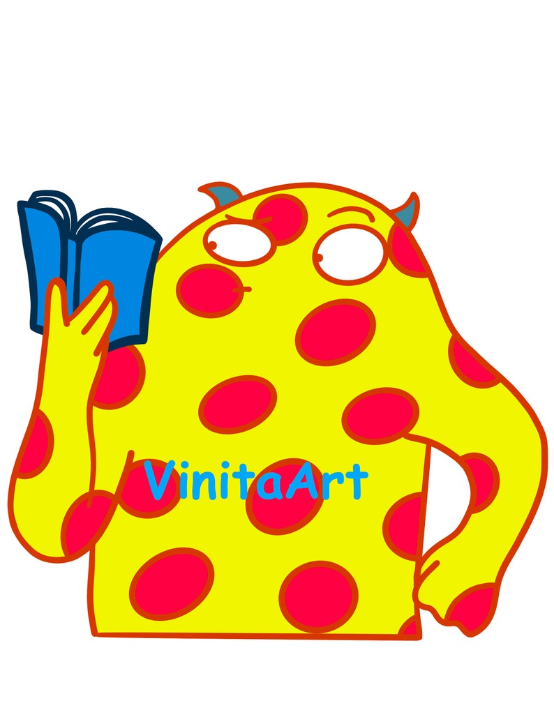 Halloween Monster Clipart Don't Push the Button Etsy