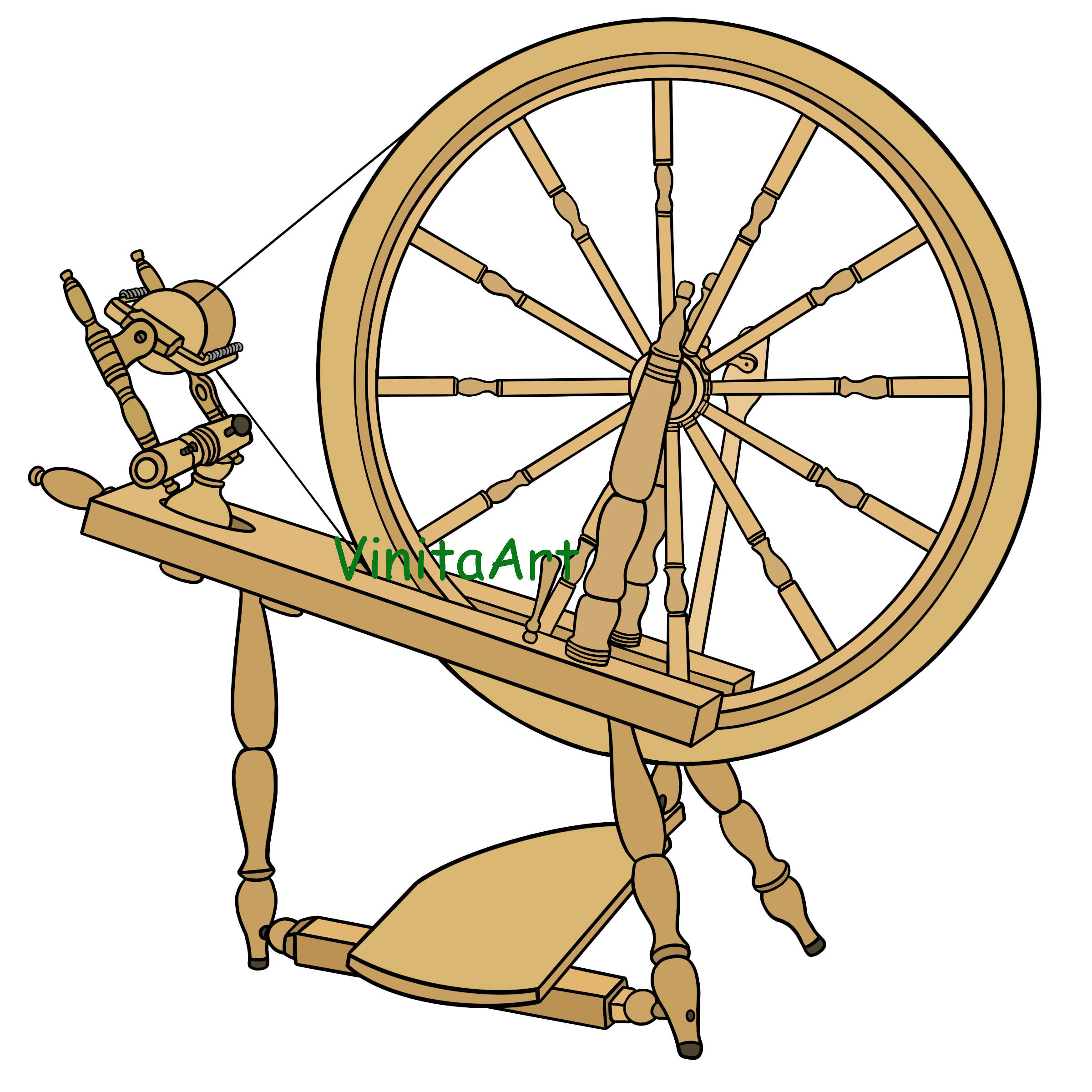 Download Spinning Wheel, Yarn, Wool. Royalty-Free Vector Graphic - Pixabay