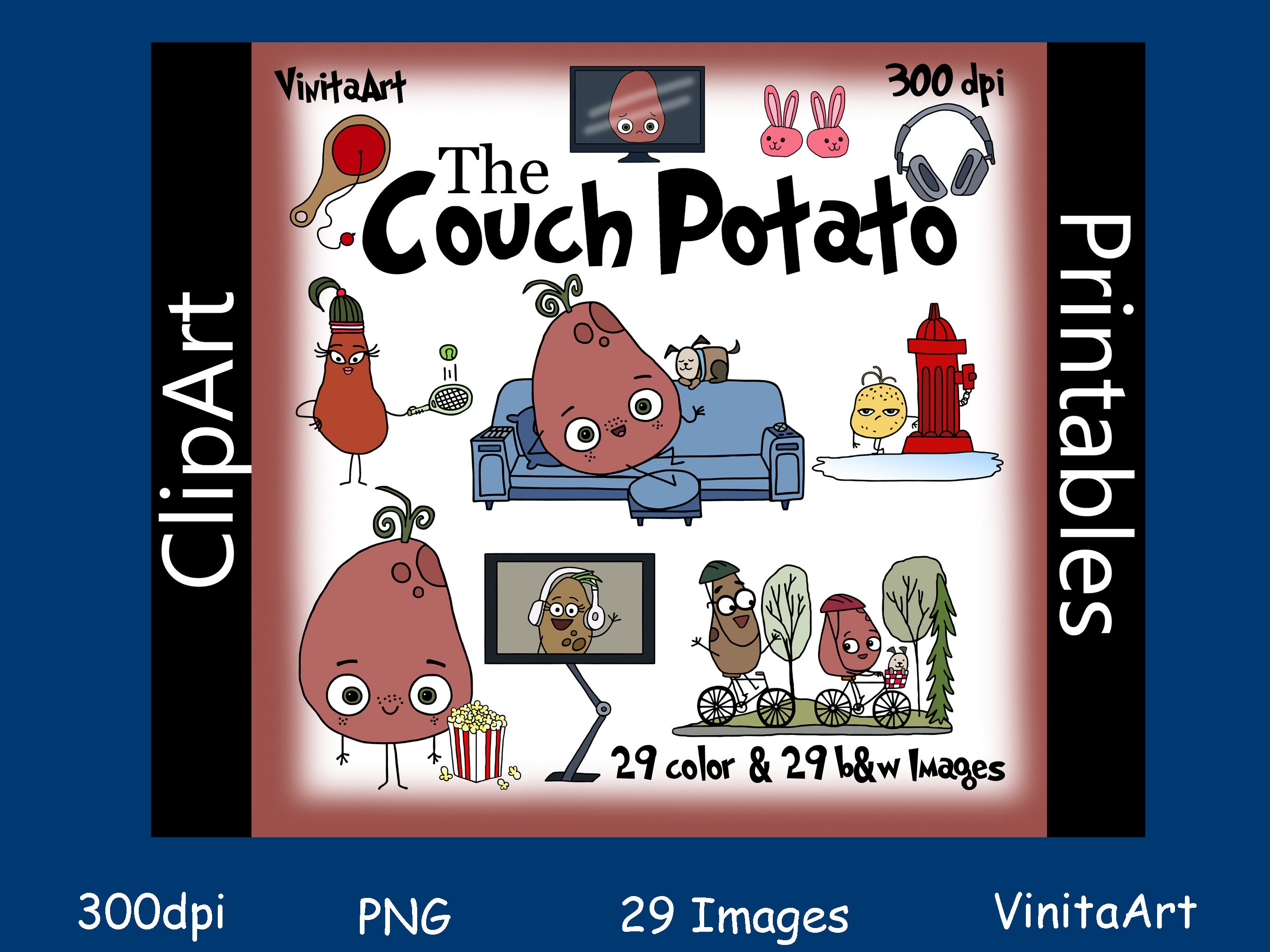 Buy The Couch Potato Storybook Clip Art Digital Downloadable Online in