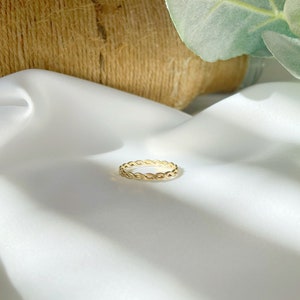 Gold Filled Woven Ring /Stacking Ring /Gift for her