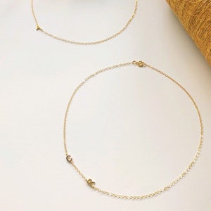 Tiny Sideways Initials Necklace/Valentines day gift/Mother’s Day Gift