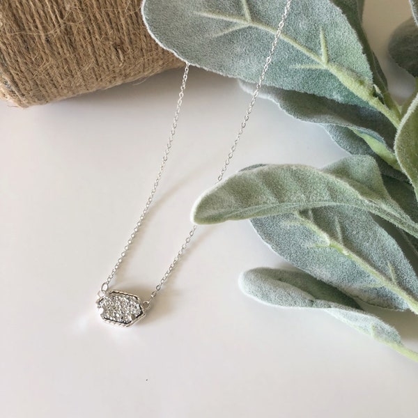 Silver Druzy Necklace /Silver Plated Druzy Necklace/Silver Druzy/Gift For Her/Birthday Gift/Mother’s Day gift