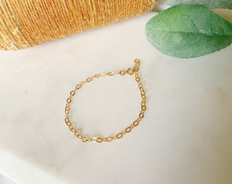 Hollow Starburst Gold Filled Chain Bracelet/Anklet/Permanent Jewelry