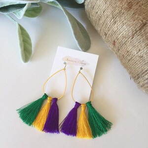 Mardi Gras Tassel Earrings