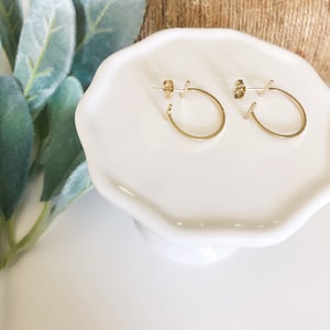 Open Back Hoop Earrings with Bar Detail/Hoop Earrings/Gold Earrings/Gold Hoop Earrings/Gift For Her/Birthday Gift/Mother’s  Day Gift