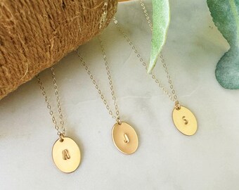 Oval Initial Gold Filled Necklace