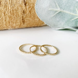 Flat Beaded Gold Filled Ring/stacking ring/ gold filled ring/gift for her