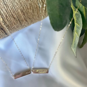 Heart Bar Gold Filled Necklace/Bar Necklace/Gift for her/gift for mom/birthday gift