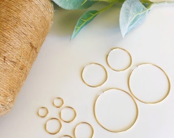 14k Gold Filled Hoop Earrings/Gift for her/hoop earrings/Christmas gift/gold earrings/dainty earrings