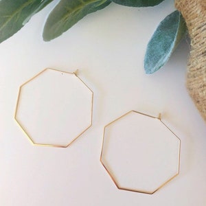 Large Hexagon Hoop Earrings/ Valentine’s Day/ Mother’s Day Gift