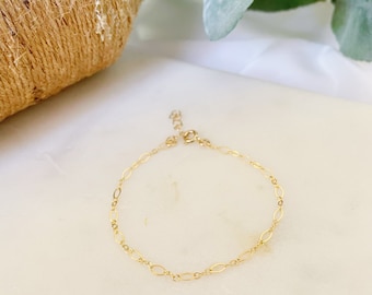 Oval Lace Gold Filled Chain Bracelet/Anklet/Permanent Jewelry