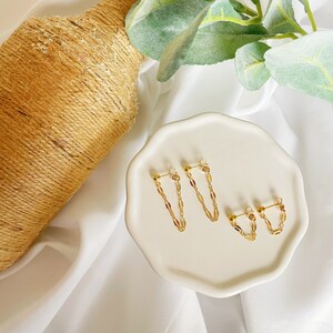 Gold Filled Lace Chain Stud Earrings