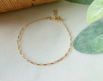 Mini Paperclip Gold Filled  Bracelet - Anklet